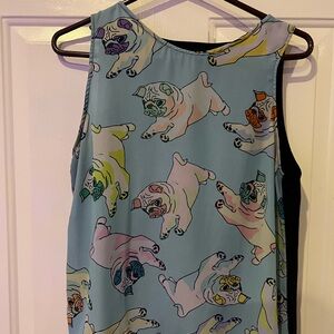 Redbubble Colorful Pug Print Sleeveless Top